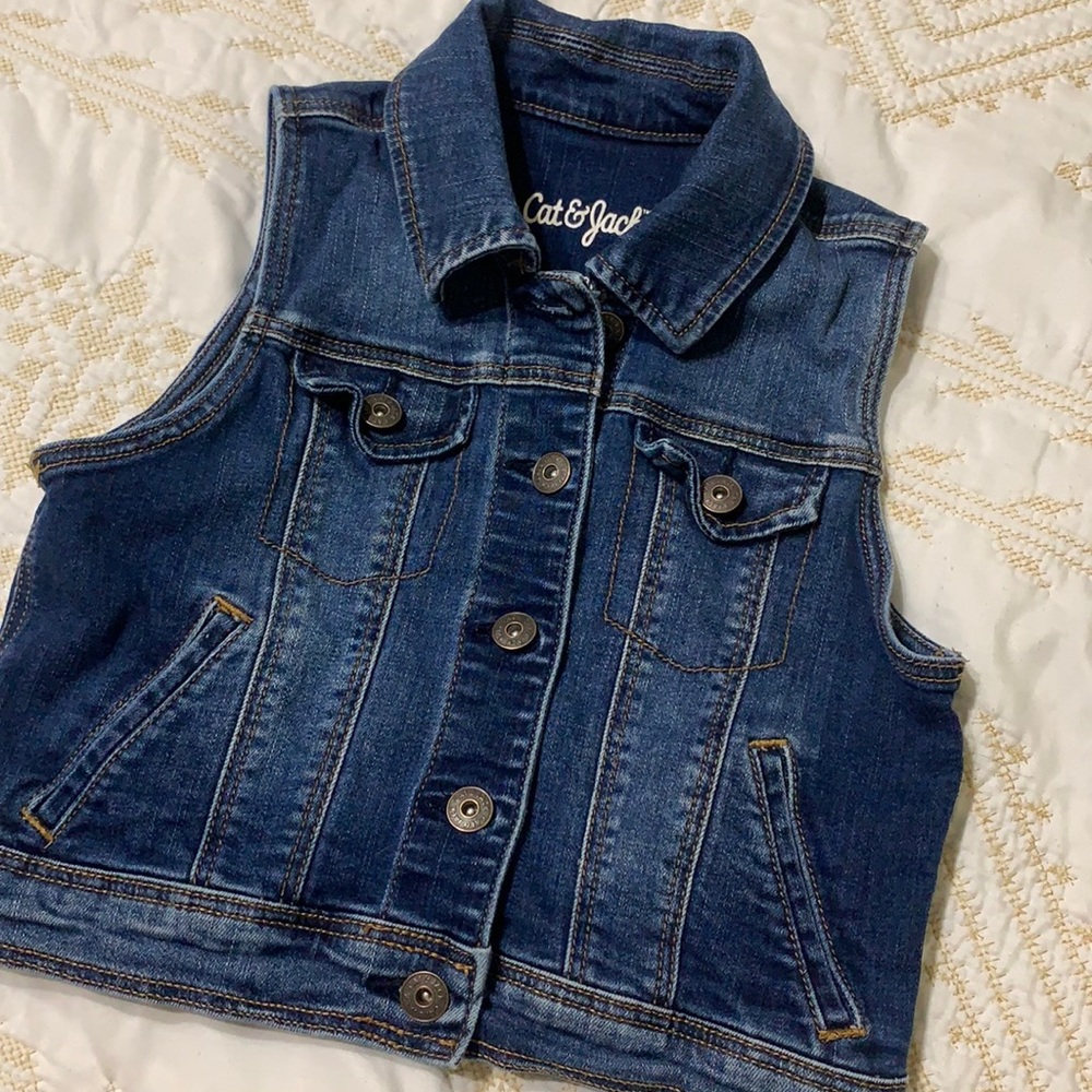 💥Girls Denim Vest Sz 7/8